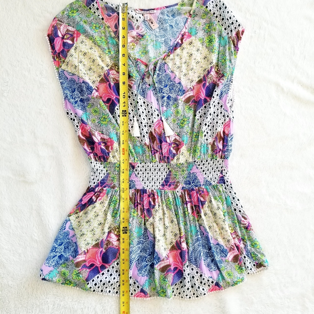 Victoria's Secret Vintage Patchwork Swim Cover-up Skirt Dress NWT Summer Beach - Picture 9 of 13